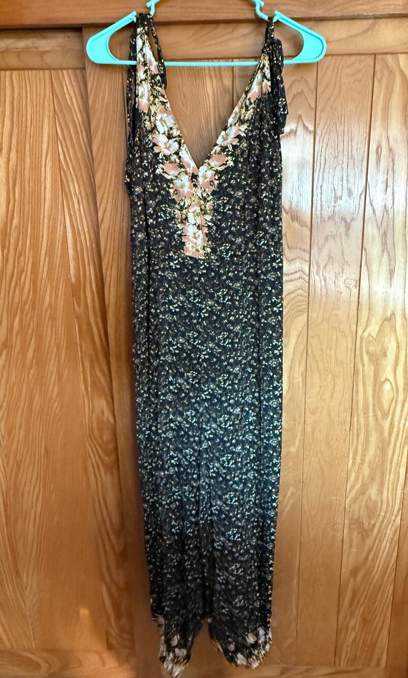 Free People Intimately Floral Lace Trim Jumpsuit Deep, Small